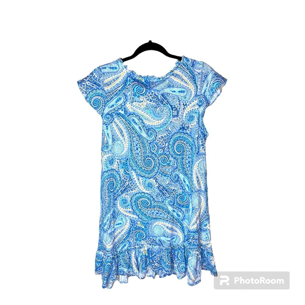 Lauren Ralph Lauren Black Label‎ Blue Paisley Nightgown Size Large
